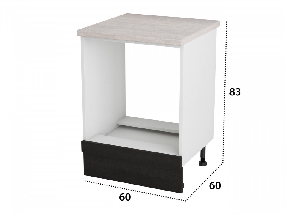 Corp cuptor, Alfa, Wenge, blat travertin, PAl, 83x60x60 cm - 3 | YEO