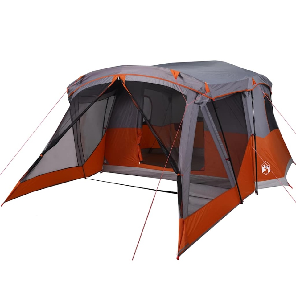Cort de camping cu verandă 4 persoane, portocaliu, impermeabil - 3 | YEO