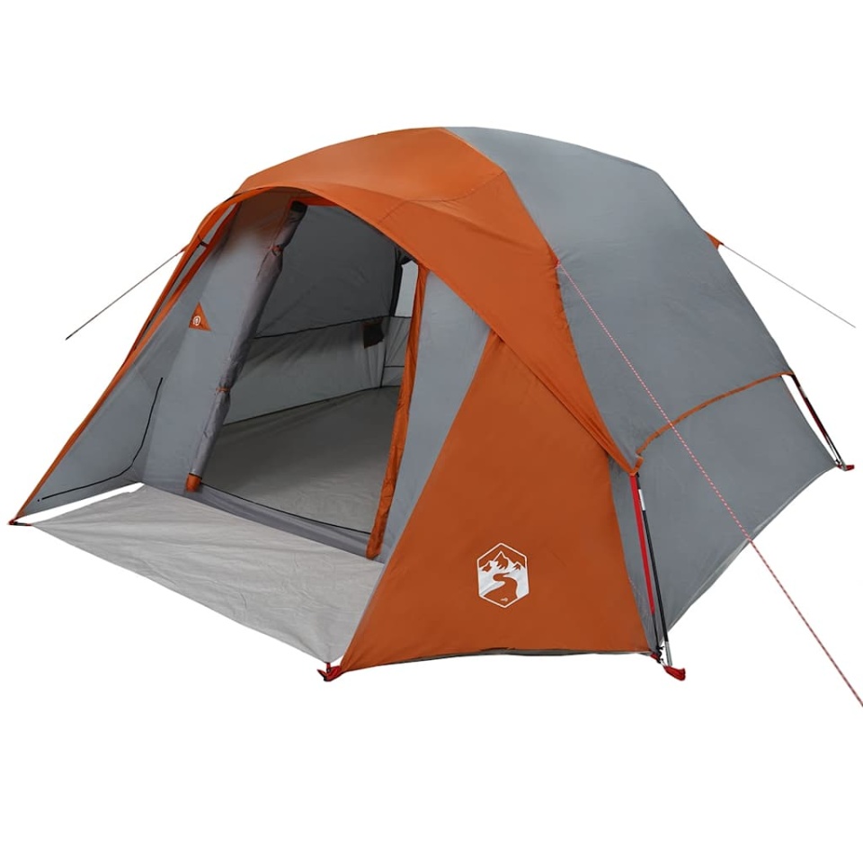 Cort de camping pentru 6 persoane, gri/portocaliu, impermeabil - 2 | YEO