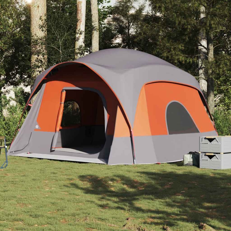 Cort de camping pentru 6 persoane, gri/portocaliu, impermeabil - 3 | YEO