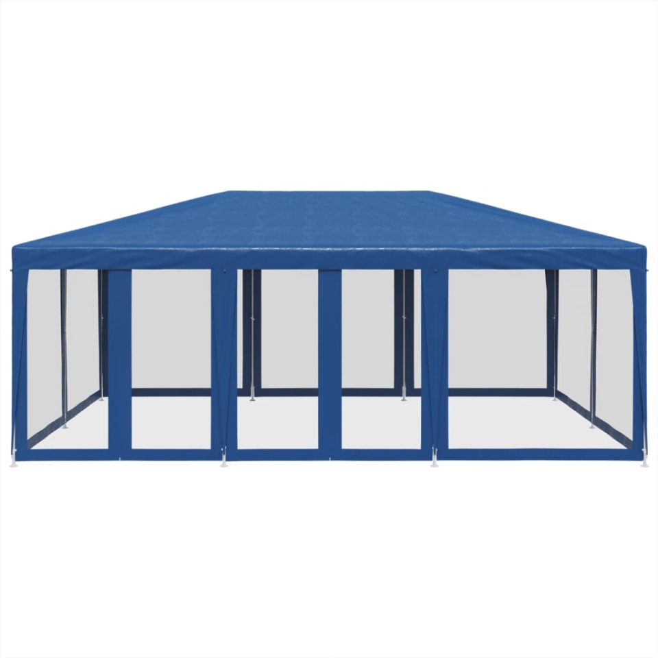 Cort de petrecere cu 10 pereți din plasă, albastru, 6x4 m HDPE - 2 | YEO