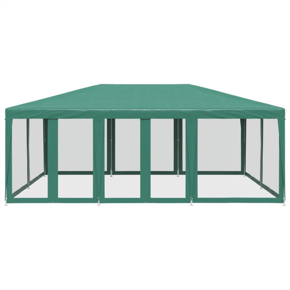 Cort de petrecere cu 10 pereți din plasă, verde, 6x4 m, HDPE - 2 | YEO
