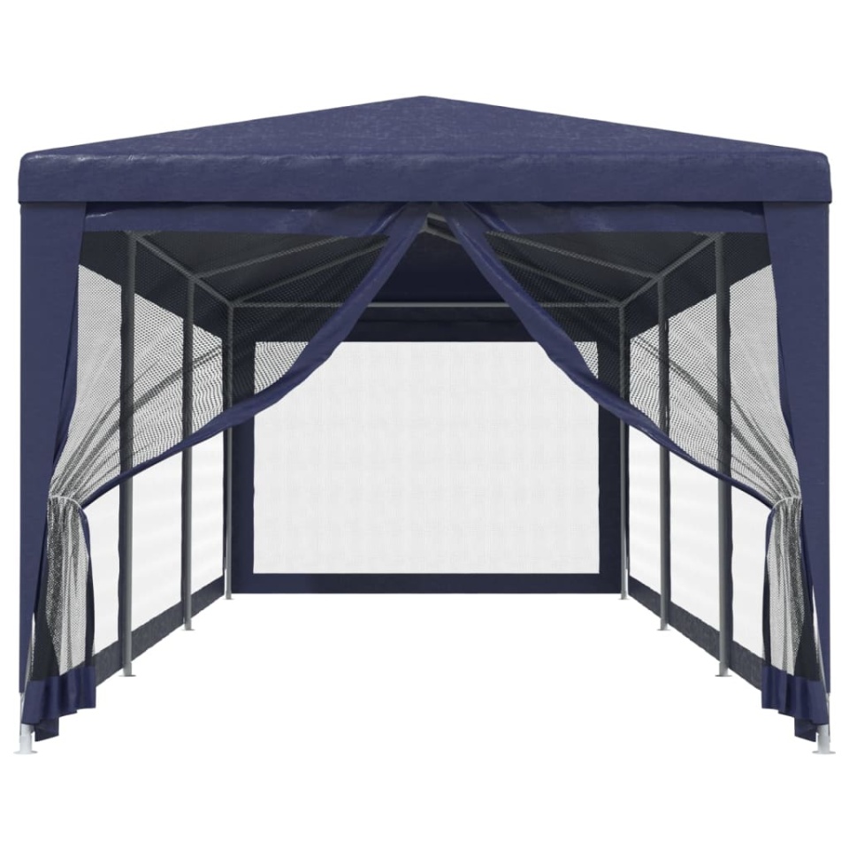 Cort de petrecere cu 8 pereți din plasă, albastru, 3x9 m, HDPE - 2 | YEO
