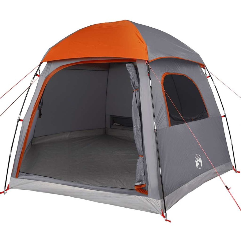 Cort familie Igloo pentru 6 persoane gri/portocaliu impermeabil - 2 | YEO