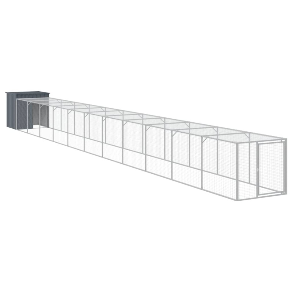 Coteț de pui cu incintă antracit 110x1221x110cm oțel galvanizat - 1 | YEO