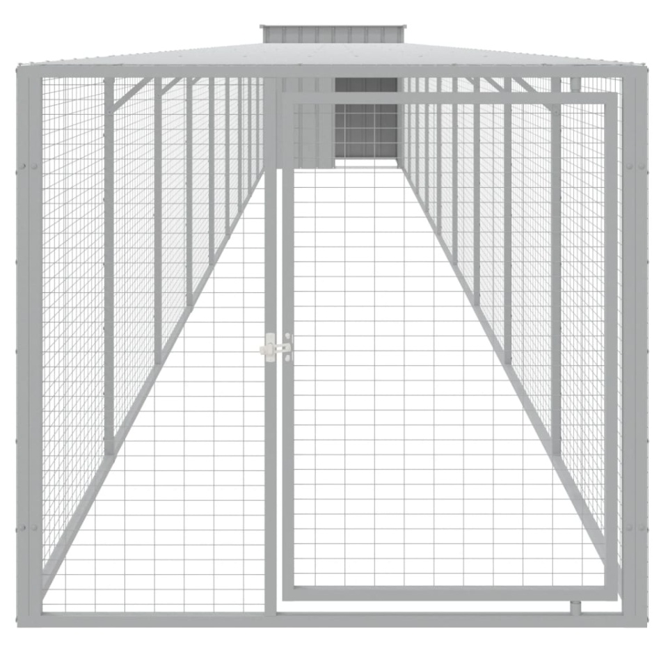 Coteț pui cu incintă gri deschis 110x1017x110cm oțel galvanizat - 2 | YEO