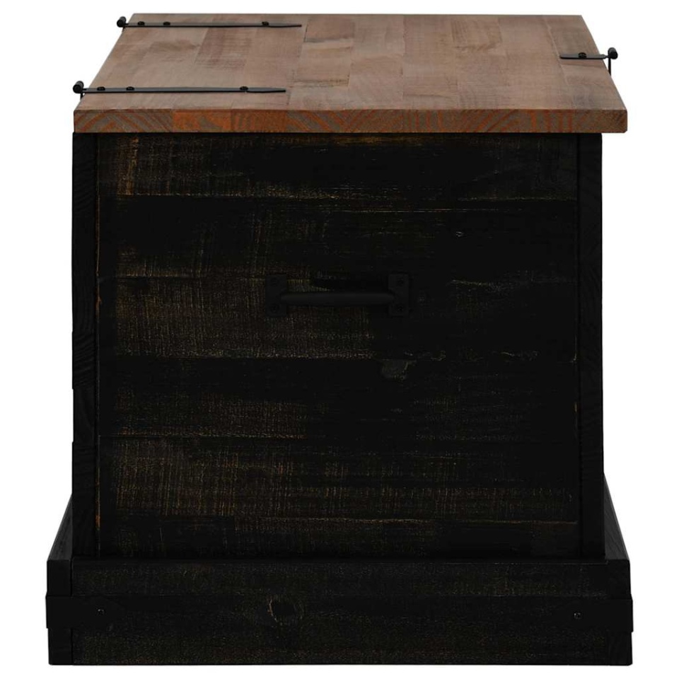 Cufă de depozitare HALDEN Negru 91x48x47 cm Lemn masiv de pin - 3 | YEO