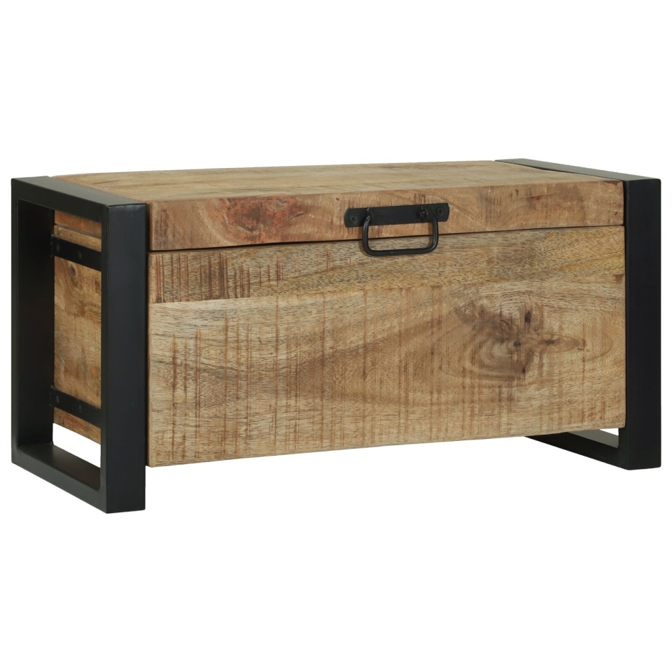 Cufere de depozitare 60x30x30cm din lemn masiv de mango și metal - 2 | YEO