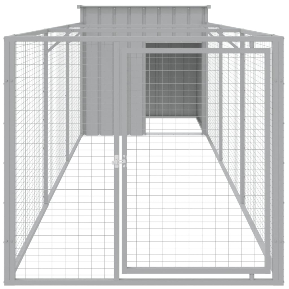 Cușcă de câine & țarc gri deschis 110x405x110cm oțel galvanizat - 2 | YEO
