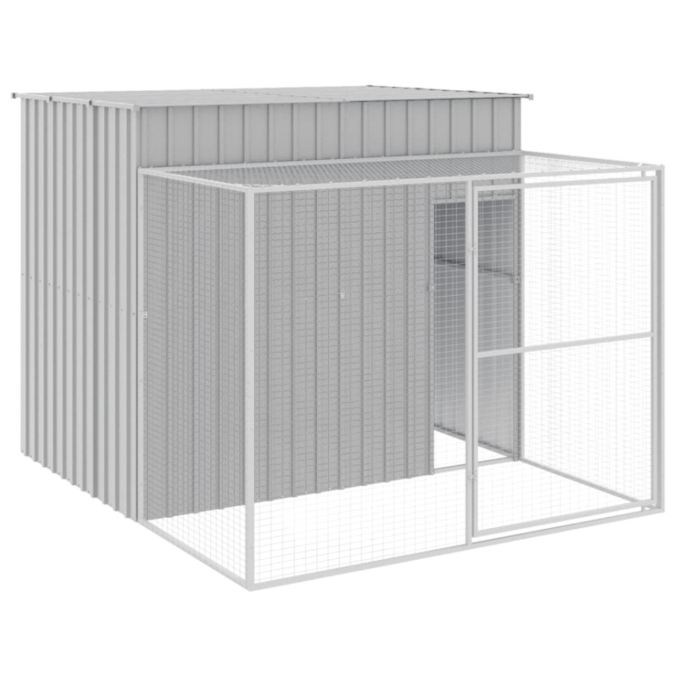 Cușcă de câine & țarc gri deschis 214x253x181cm oțel galvanizat - 1 | YEO