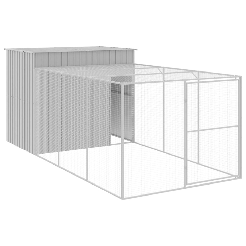 Cușcă de câine & țarc gri deschis 214x457x181cm oțel galvanizat - 1 | YEO