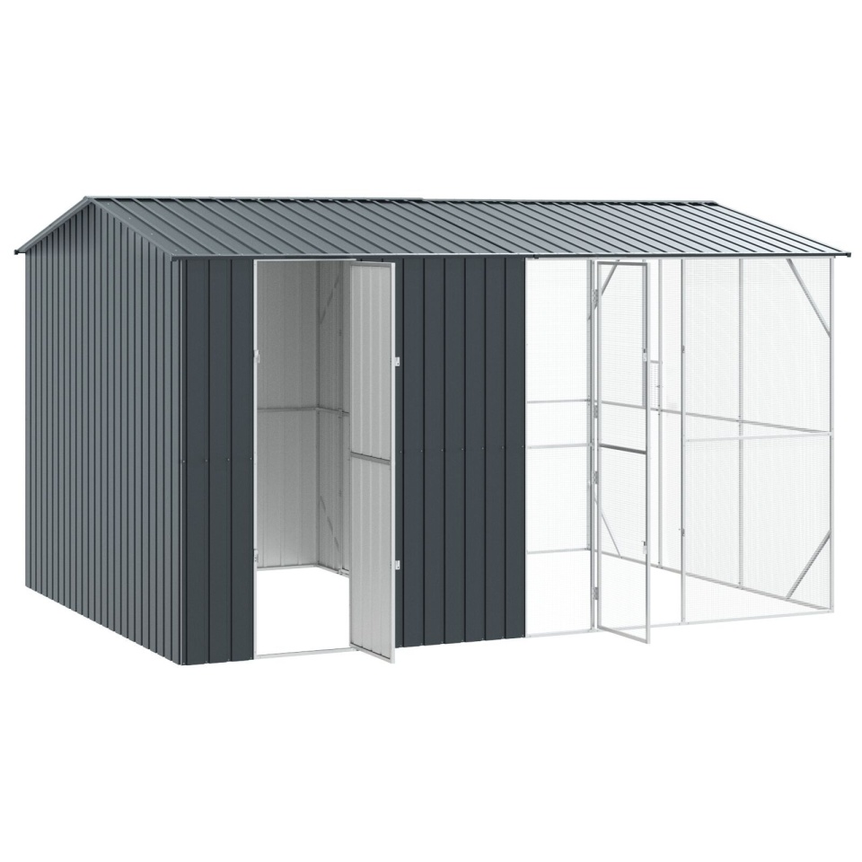 Cușcă pentru Păsări cu Extensie Antracit 310x442x247 cm din Oțel - 3 | YEO