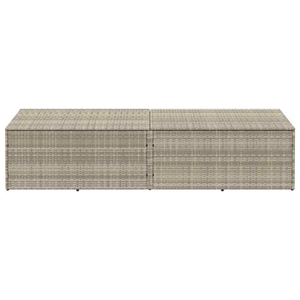 Cutie de depozitare grădină gri deschis 220x50x58 cm Poly Ratan - 2 | YEO