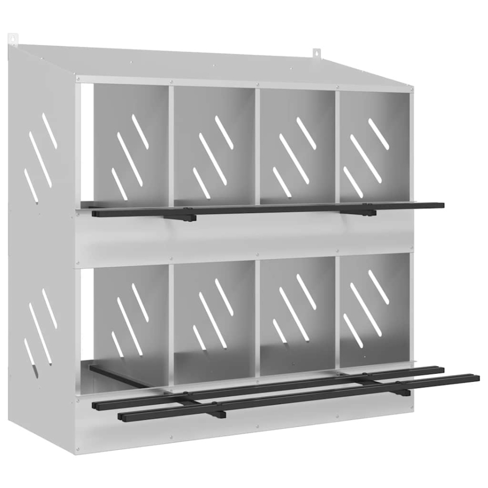 Cutie pentru pui cu 8 compartimente, metal argintiu galvanizat - 1 | YEO