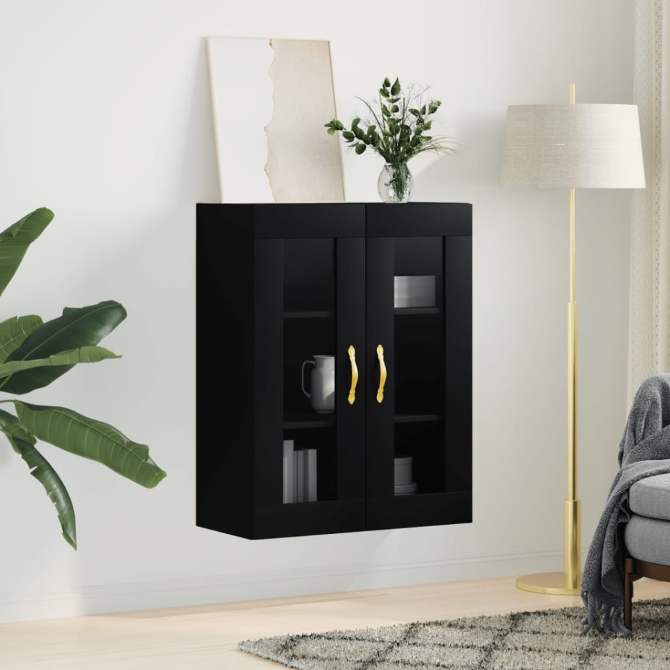 Dulap cu montaj pe perete, negru, 69,5x34x90 cm - 2 | YEO