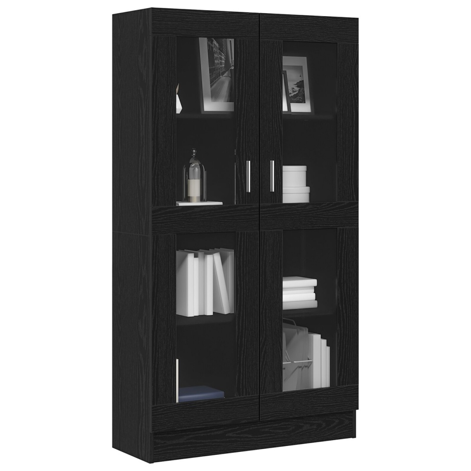 Dulap de cărți Negru Stejar 82,5x30,5x150 cm din Lemn - 2 | YEO