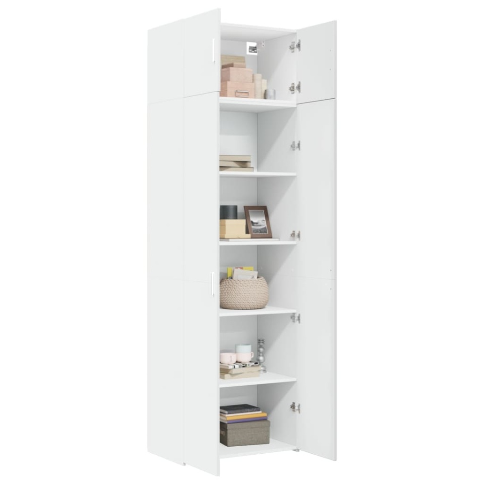Dulap de depozitare, alb, 70x42,5x225 cm, lemn prelucrat - 2 | YEO
