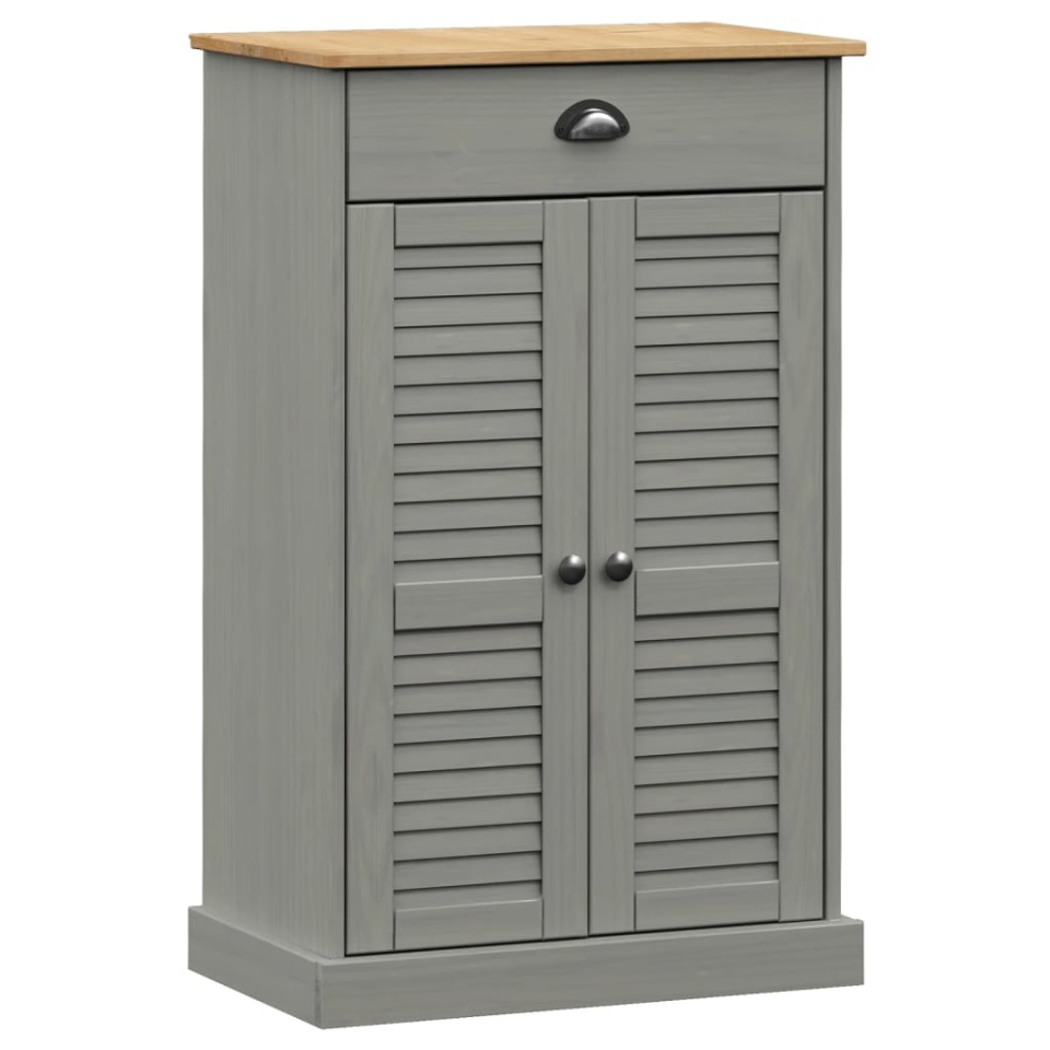 Dulap de pantofi VIGO, gri, 60x35x96 cm, lemn masiv de pin - 1 | YEO