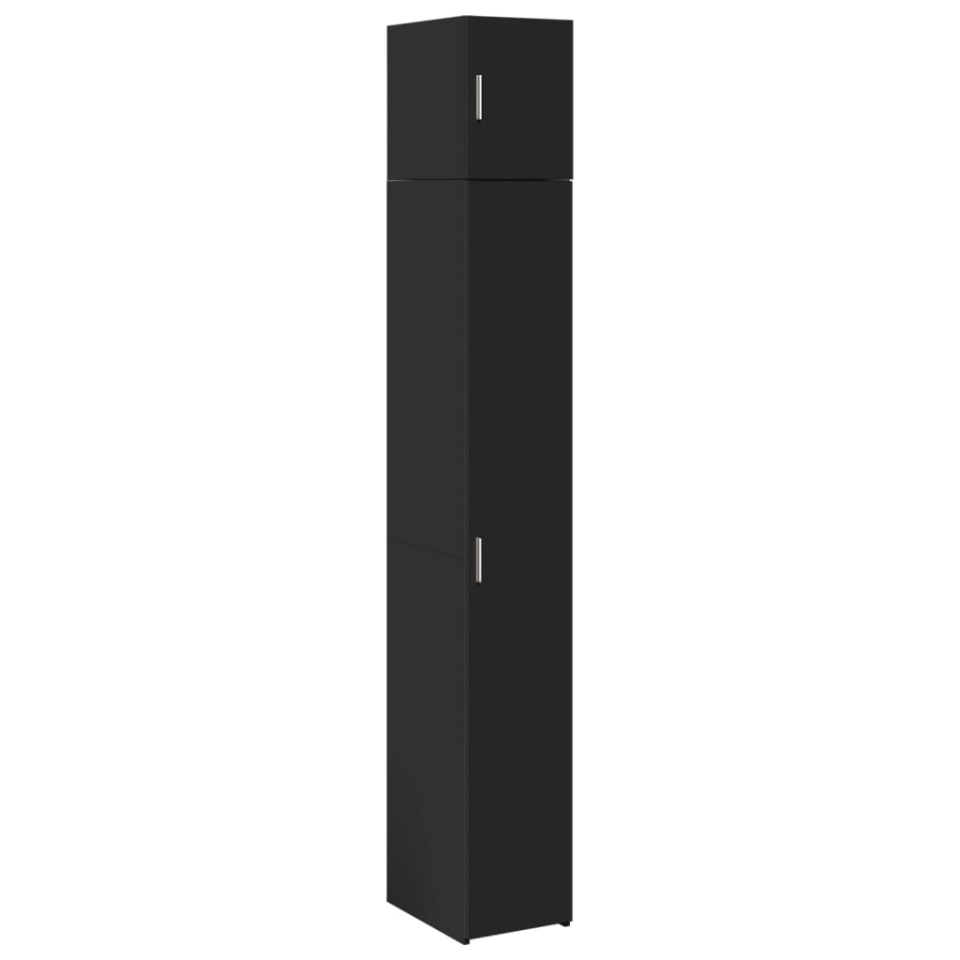 Dulap depozitare slim negru 30x42,5x225 cm lemn prelucrat - 1 | YEO