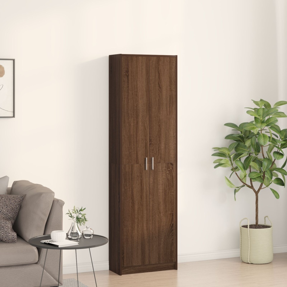 Dulap din stejar închis 55x25x189 cm lemn prelucrat - 3 | YEO