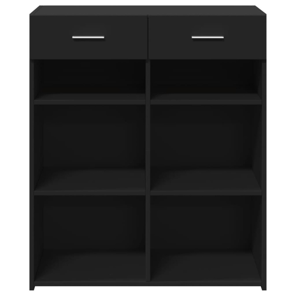 Dulap, negru, 80x42,5x93 cm, lemn prelucrat - 3 | YEO