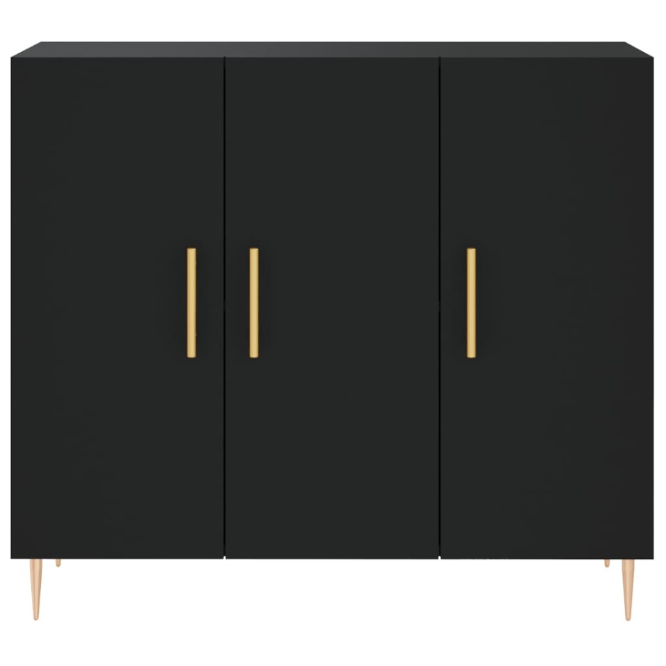 Dulap, negru, 90x34x80 cm, lemn compozit - 4 | YEO