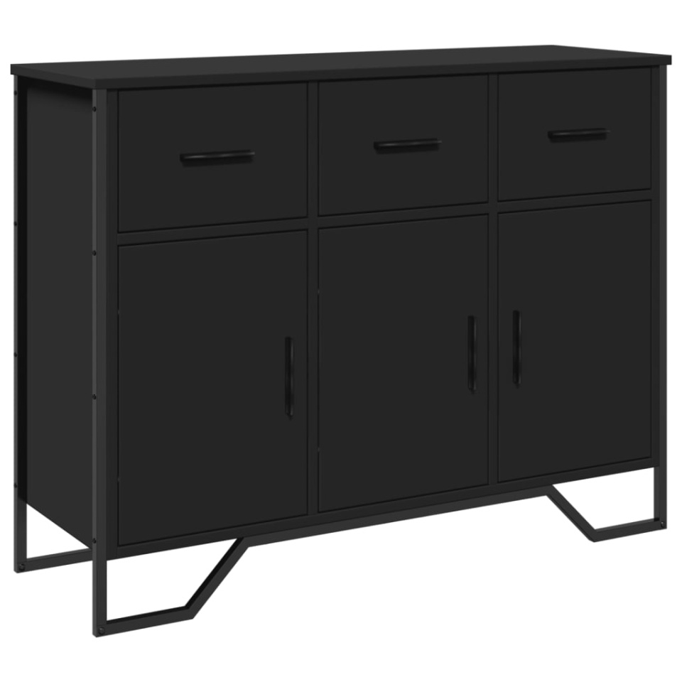 Dulap, negru, 97x32,5x74,5 cm, lemn prelucrat - 1 | YEO