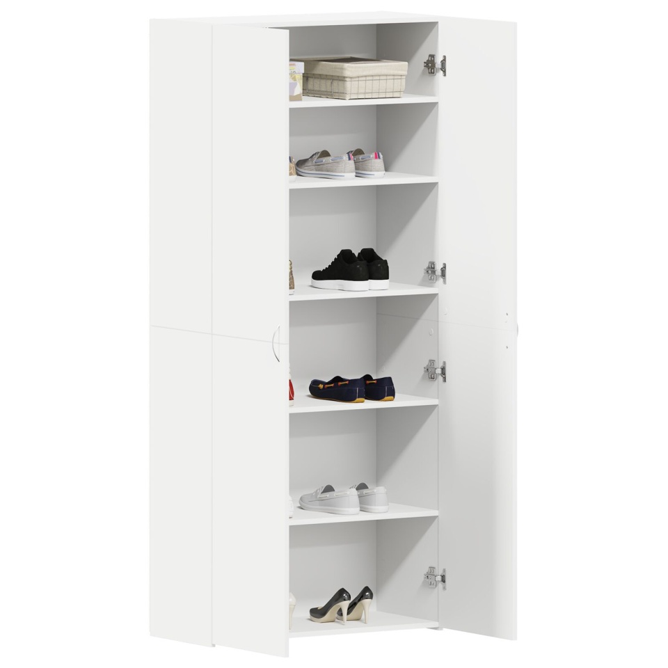 Dulap Pantofi Alb 80x35.5x180 cm Lemn Prelucrat - 2 | YEO
