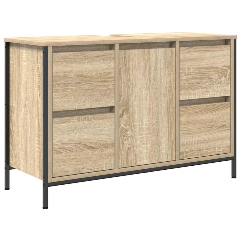 Dulap pentru chiuvetă cu sertare Stejar Sonoma 90x34,5x60 cm - 1 | YEO