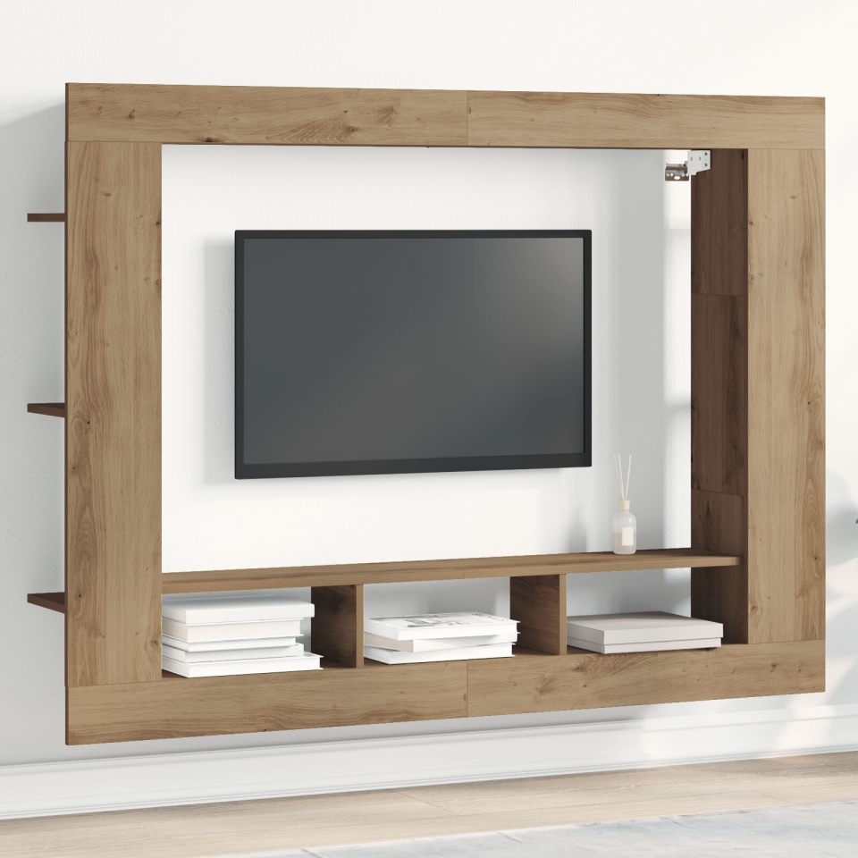 Dulap TV Montat pe Perete Stejar Artisan 152x22x113 cm