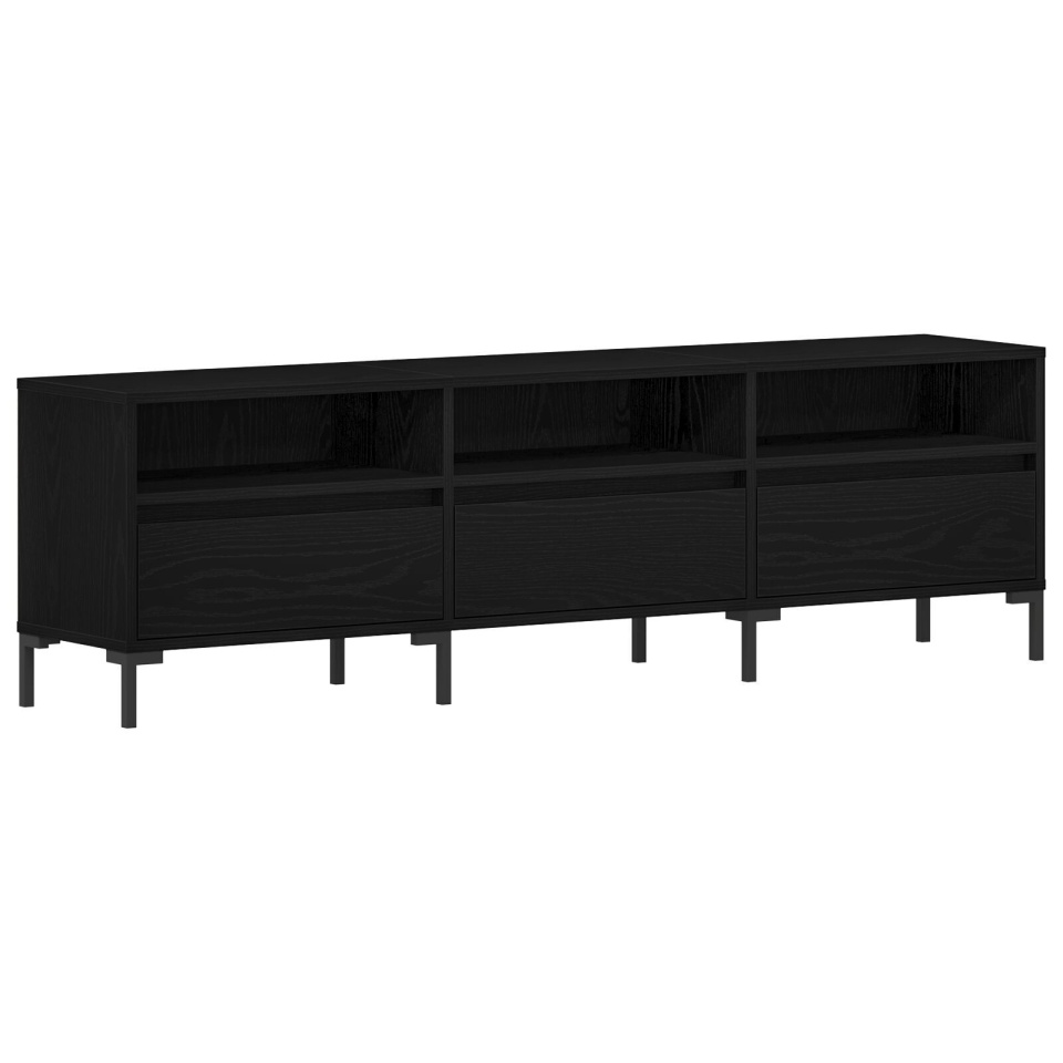 Dulap TV, stejar negru, 150x30x44,5 cm, lemn prelucrat - 1 | YEO