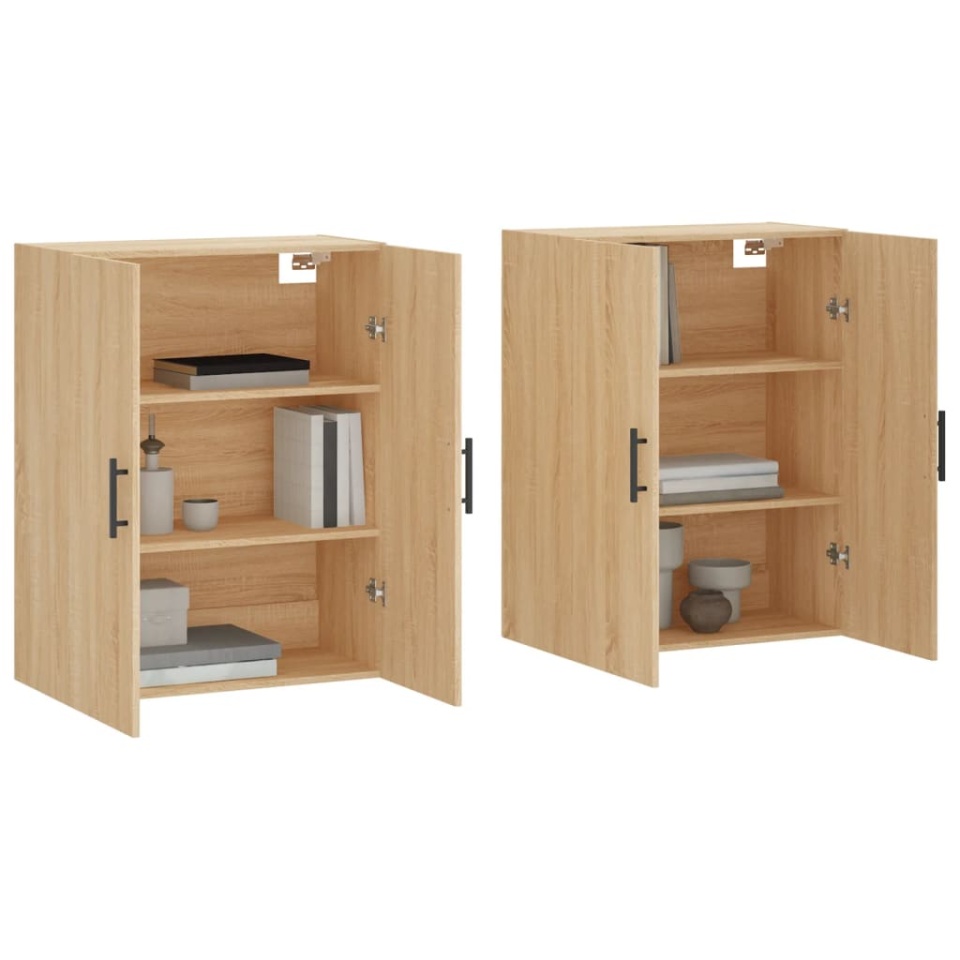 Dulapuri montate pe perete, 2 buc, stejar sonoma, 69,5x34x90 cm - 2 | YEO