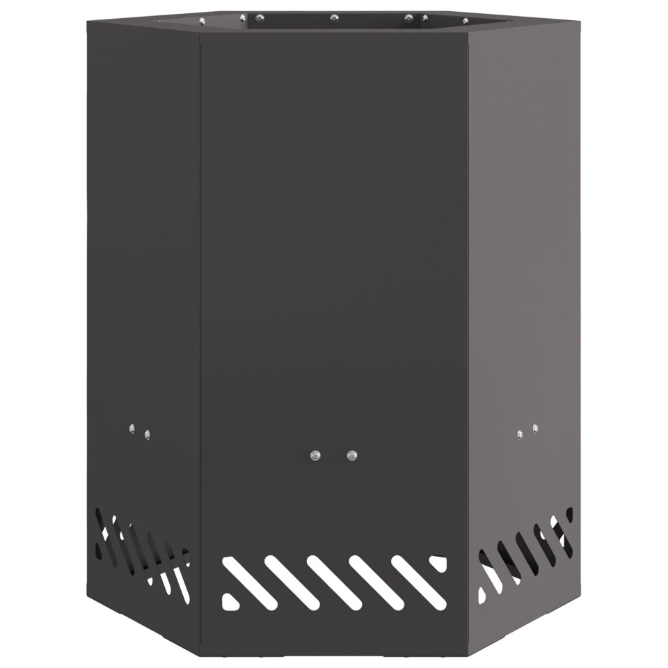 Focar Fără Fum Hexagonal Negru 38x38x51 cm Oțel - 3 | YEO
