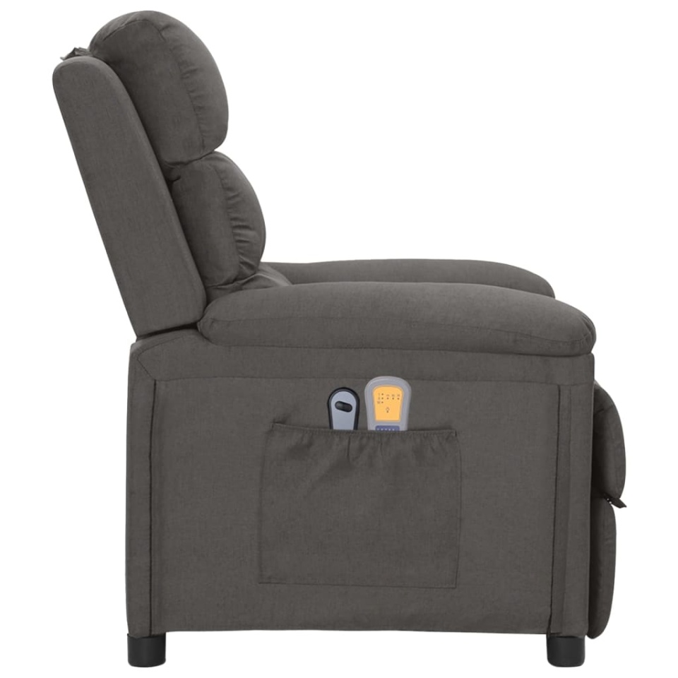 Fotoliu de masaj electric rabatabil, gri închis, textil - 3 | YEO