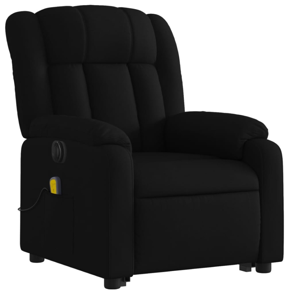 Fotoliu electric de masaj rabatabil cu ridicare, negru, textil - 3 | YEO