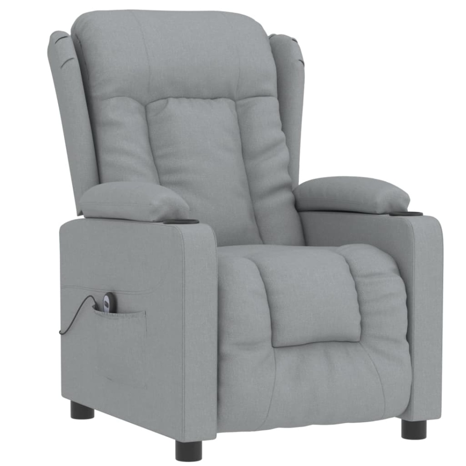 Fotoliu rabatabil electric, gri deschis, textil - 2 | YEO