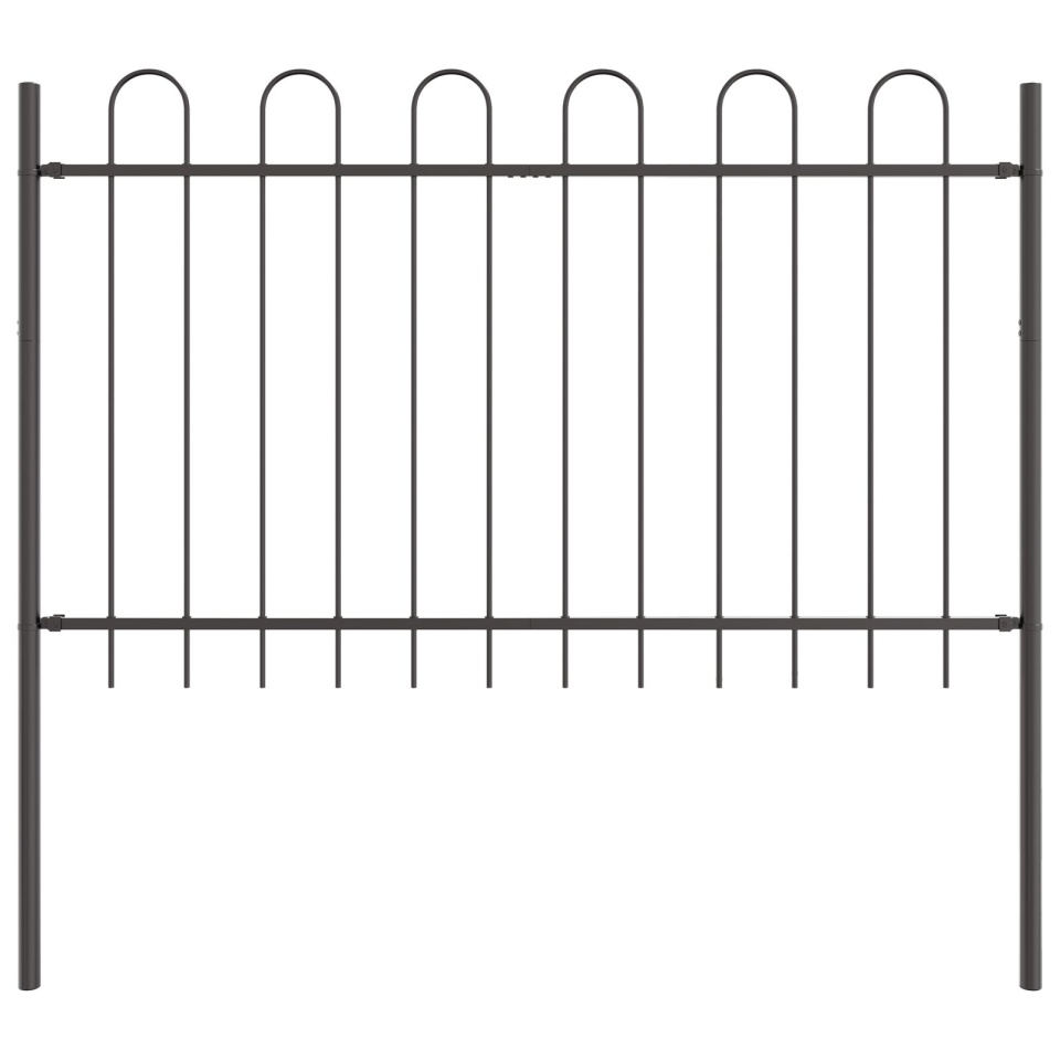 Gard cu vârf de arc Gri 3,4x1,2 m Oțel - 3 | YEO