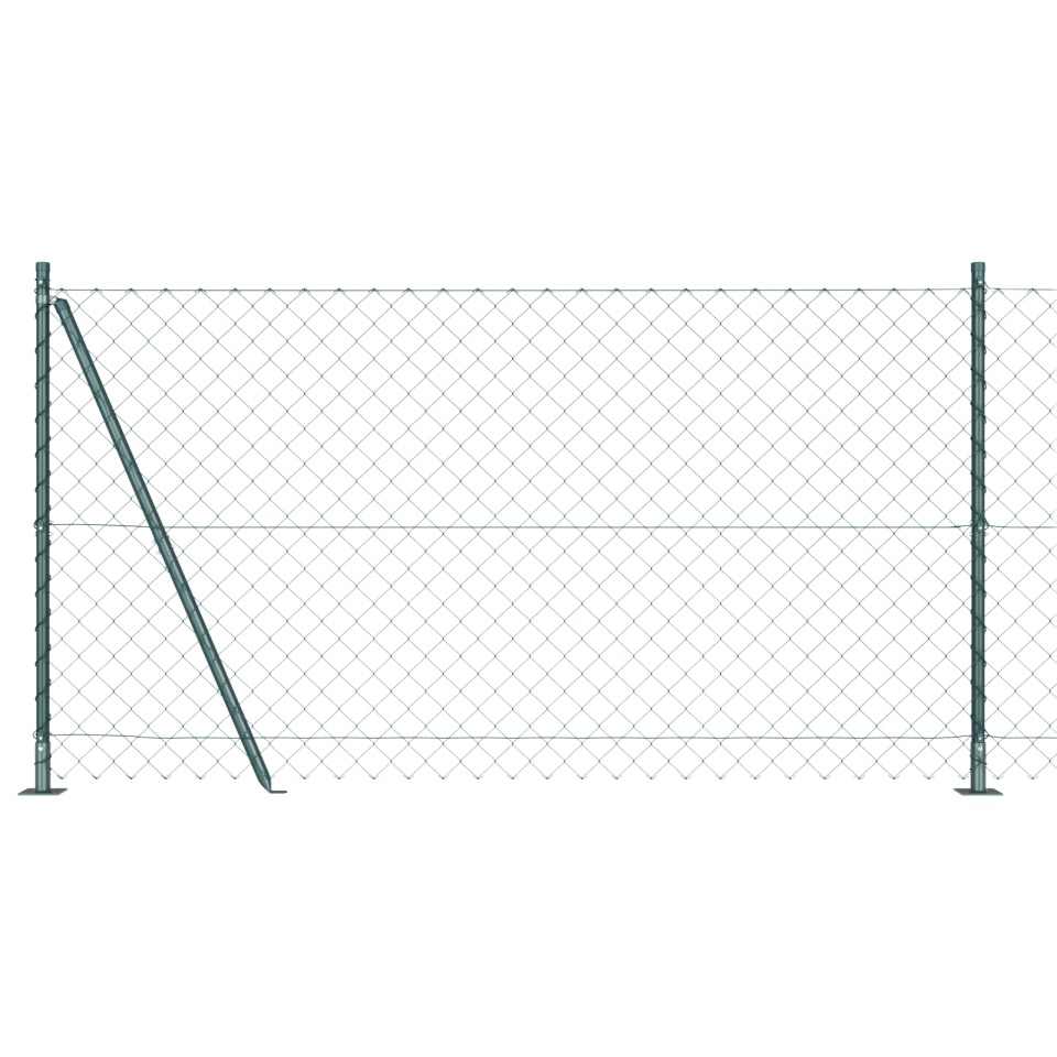 Gard de legătură cu lanț cu 7 stâlpi flanșați 1.2x10 m oțel galvanizat - 1 | YEO