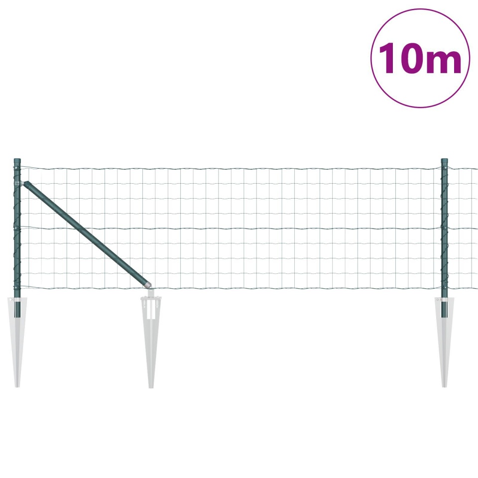 Gard Euro Set de 2 Verde Oțel acoperit cu plastic 10 x 0.8 m - 2 | YEO