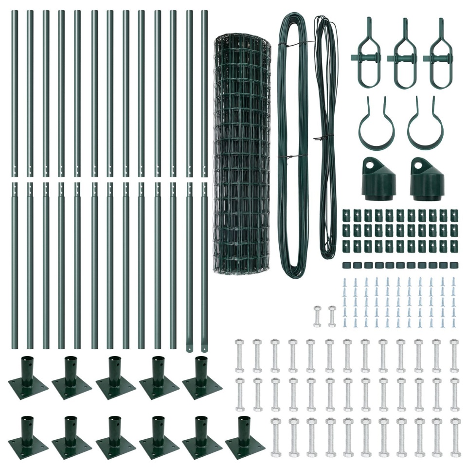 Gard Euro Set de 2 Verde Oțel cu acoperire PVC 25 x 1.2 m - 3 | YEO