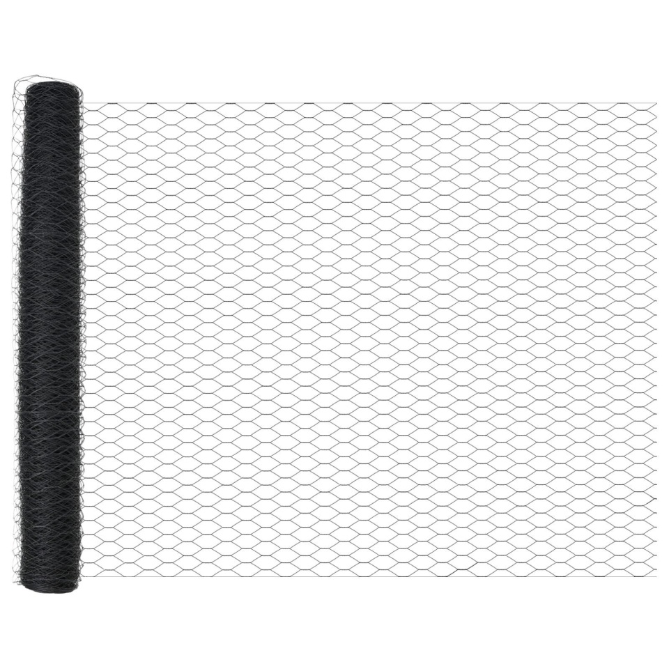 Gard Hexagonal Gri 1.4x25 m Oțel, Stâlpi de Gard cu Spike 13 buc Ø32 mm 160 cm Oțel Zincat - 3 | YEO