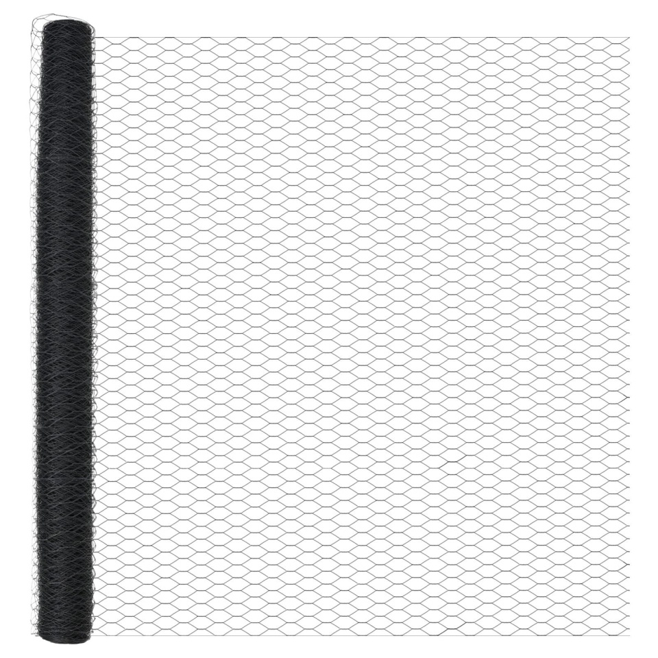 Gard hexagonal Gri 1,6x10 m Oțel, Stâlpi de gard cu vârf 7 buc Ø32 mm 180 cm Oțel galvanizat - 1 | YEO