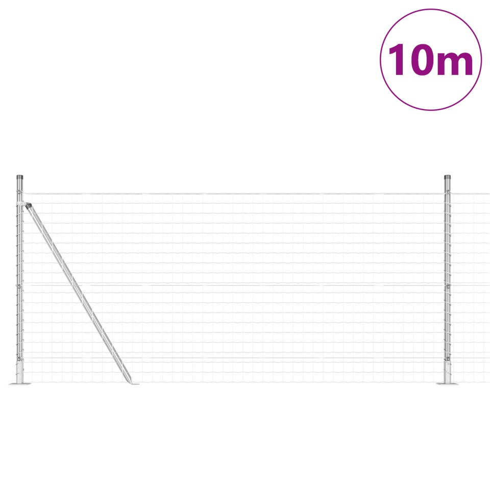 Împrejmuire Euro cu 13 stâlpi flanșați 0.8x25 m Oțel galvanizat - 2 | YEO