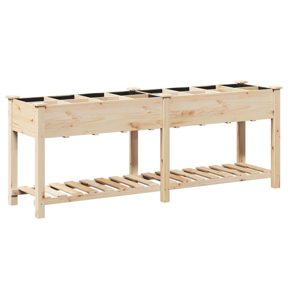 Jardiniere de grădină cu grile 203x53x76 cm Lemn masiv de brad - 1 | YEO