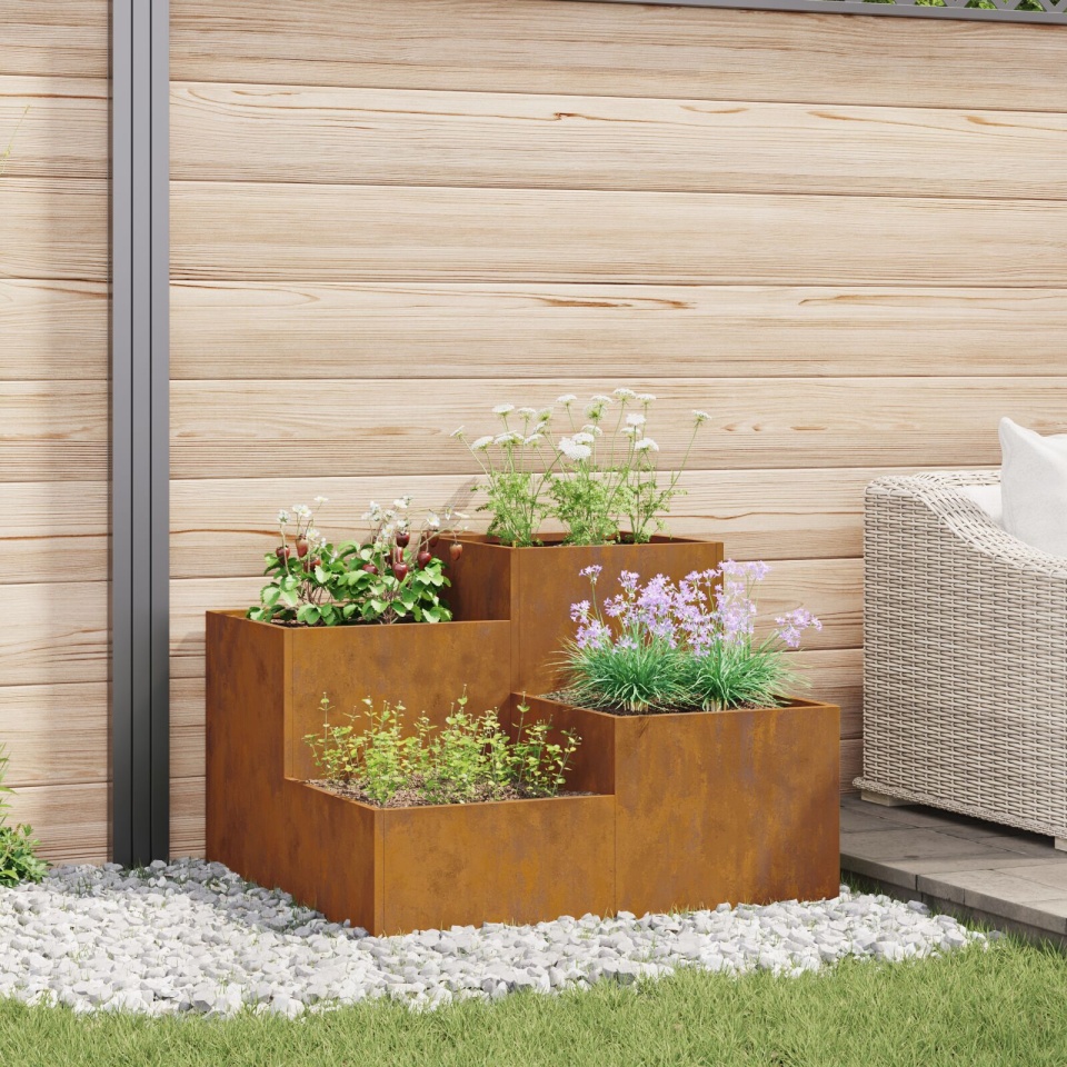 Jardiniță 80x80x60 cm Oțel rezistent la intemperii