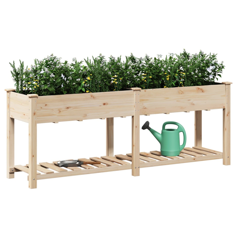 Jardiniță cu raft 203x53x76 cm din lemn masiv de brad - 2 | YEO