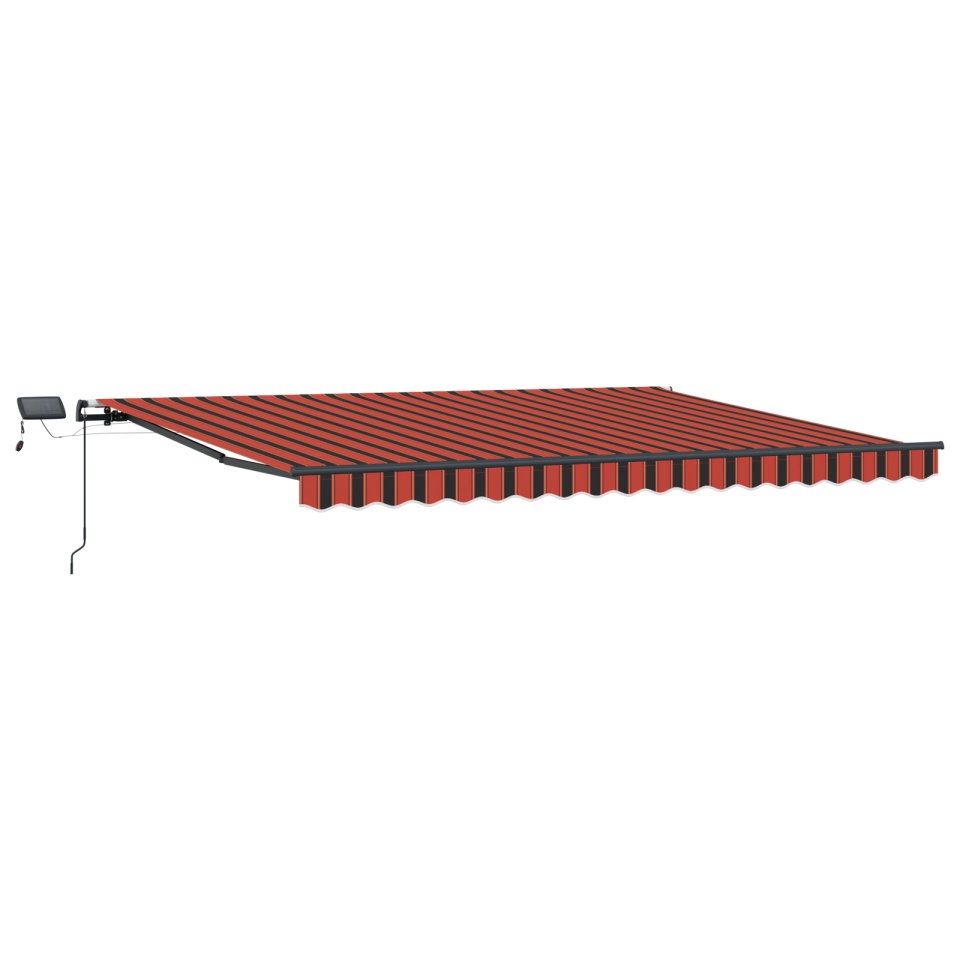 Marchiză Manuală Retractabilă cu LED Portocalie și Maro 400x300 cm - 1 | YEO