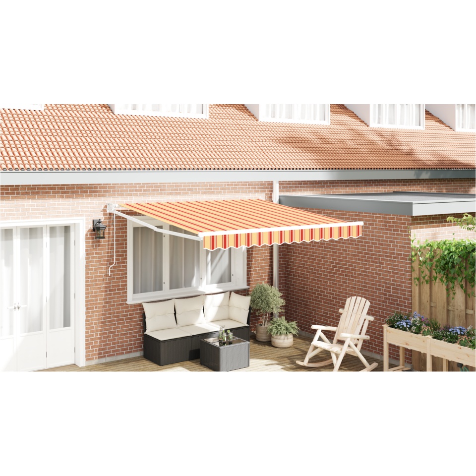 Marchiză Retractabilă Automată Galben și Portocaliu 300x250 cm