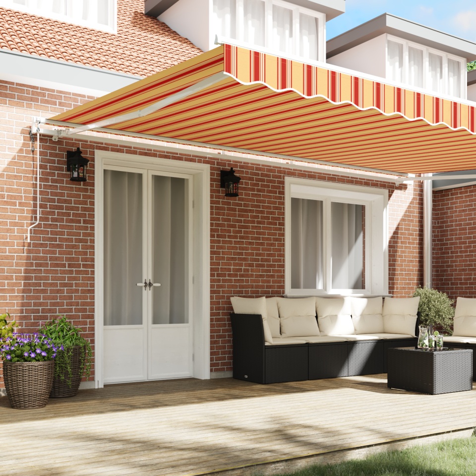 Marchiză Retractabilă Automată Galbenă și Portocalie 500x300 cm - 2 | YEO