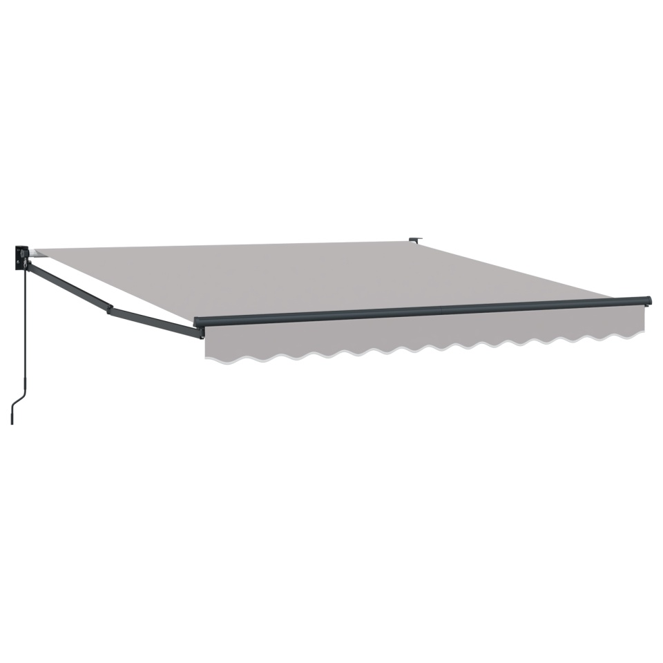 Marchiza Retractabilă Manuală Gri 350x250 cm, Material de Înlocuire pentru Marchiză pentru Cadru de 3.5x2.5 m Gri Deschis - 1 | YEO